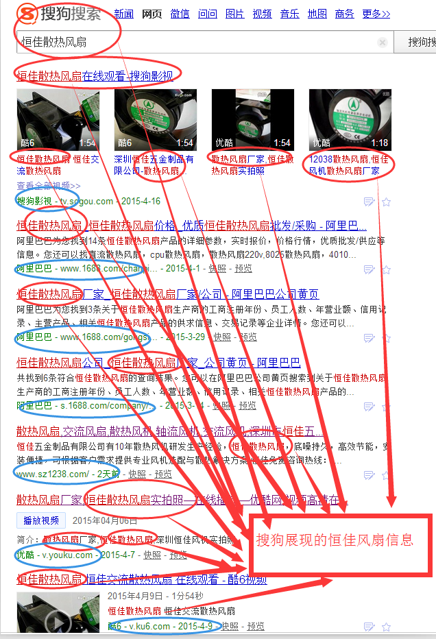 用搜索引擎搜狗搜索查詢關(guān)鍵詞恒佳散熱風(fēng)扇展開結(jié)果